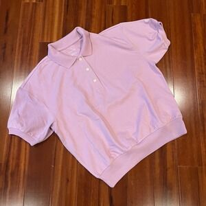 Everlane Polo Shirt Top Organic Cotton Lavender Lilac Purple Ribbed Hem NWOT S
